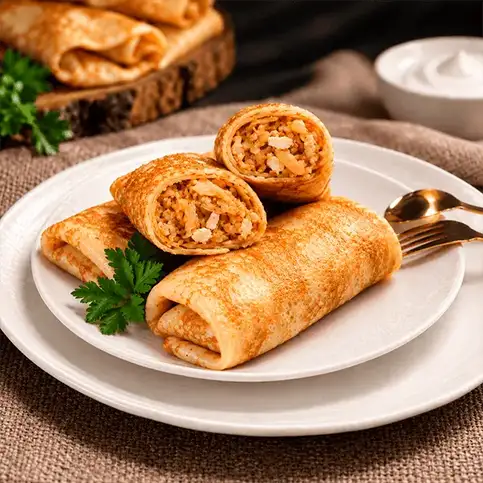 Блинчики с капустой и яйцом