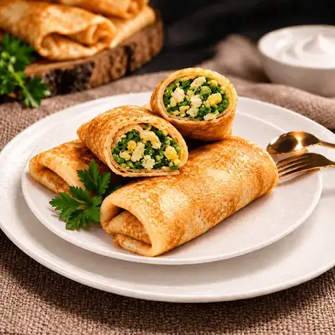 Блинчики с зелёным луком